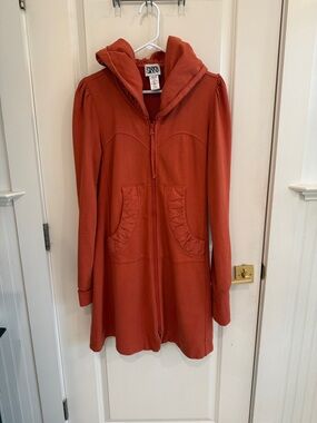Prairie Underground Organic Cotton Hooded Zip Sweatshirt Dress NEVER WORN